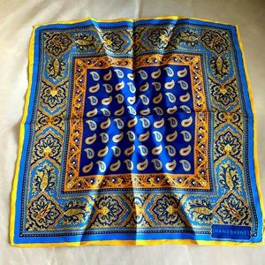 JHANE BARNES-Men’s pocket square (paisley pattern) 100 percent silk